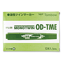 Tombow Mono Twin Bold Permanent Marker, Fine/Broad Tips, Blue, 10/Box (56648)