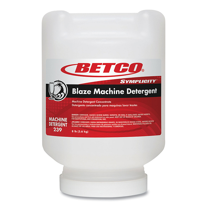Betco Symplicity Blaze Dish Machine Detergent, Characteristic Scent, 8 lb Jar, 4/Carton (2397300)