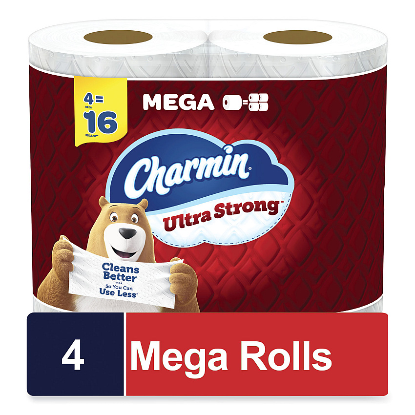 Charmin Ultra Strong Bathroom Tissue, Septic Safe, 2-Ply, White, 242 Sheet/Roll, 4/Pack (08816PK)
