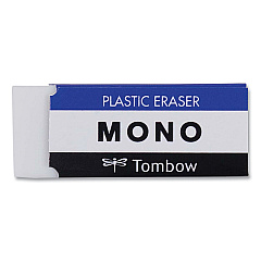 Tombow Eraser, For Pencil Marks, Rectangular Block, Small, White (57320)