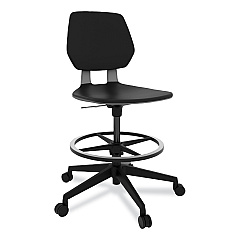 Safco Commute Extended Height Task Chair, Supports Up to 275 lb, 22.25" to 32.25" Seat Height, Black Seat, Black Back, Black Base (7827BL)