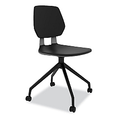 Safco Commute Guest Chair, 25" x 25" x 34.25", Black Seat, Black Back, Black Base (7826BL)