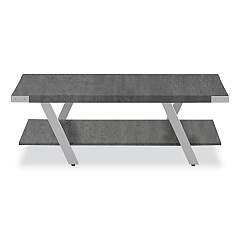 Safco Coffee Table, Rectangular. 48 x 23.75 x 16, Stone Gray Top, Silver Base (MRCFTSGY)