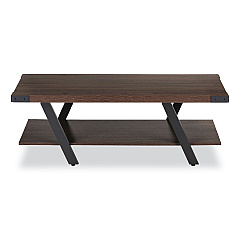 Safco Coffee Table, Rectangular, 48 x 23.75 x 16, Southern Tobacco Top, Black Base (MRCFTSTO)