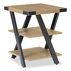 Safco End Table, Square, 20 x 20 x 25, Sand Dune Top, Black Base (MRETSDD)
