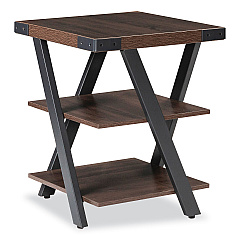 Safco End Table, Square, 20 x 20 x 25, Southern Tobacco Top, Black Base (MRETSTO)