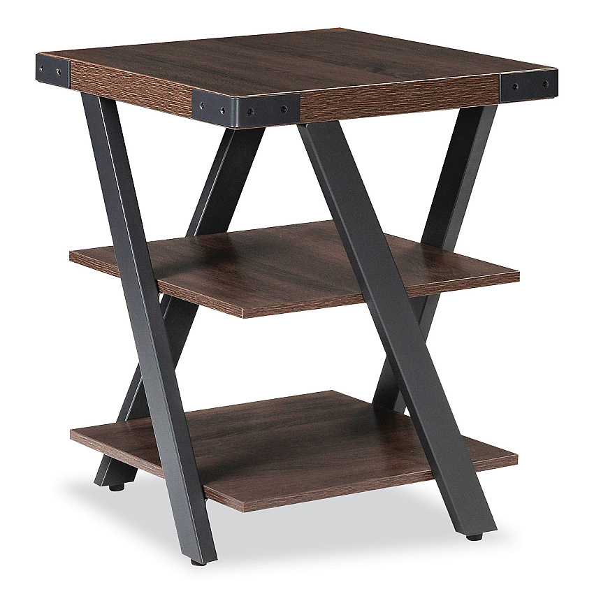Safco End Table, Square, 20 x 20 x 25, Southern Tobacco Top, Black Base (MRETSTO)