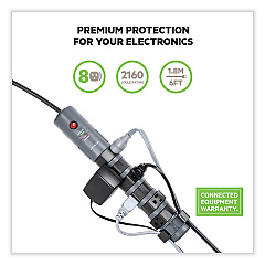 Belkin Pivot Plug Surge Protector, 8 AC Outlets, 6 ft Cord, 1,800 J, Black (BP10800006)