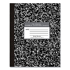 Roaring Spring Marble Cover Composition Book, Wide/Legal Rule, Black Marble Cover, 10 x 8, 60 Sheets (77505)