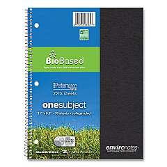Roaring Spring Environotes BioBased Notebook, 1 Subject, Medium/College Rule, Randomly Assorted Earthtone Covers, 11 x 8.5, 70 Sheets (13361)
