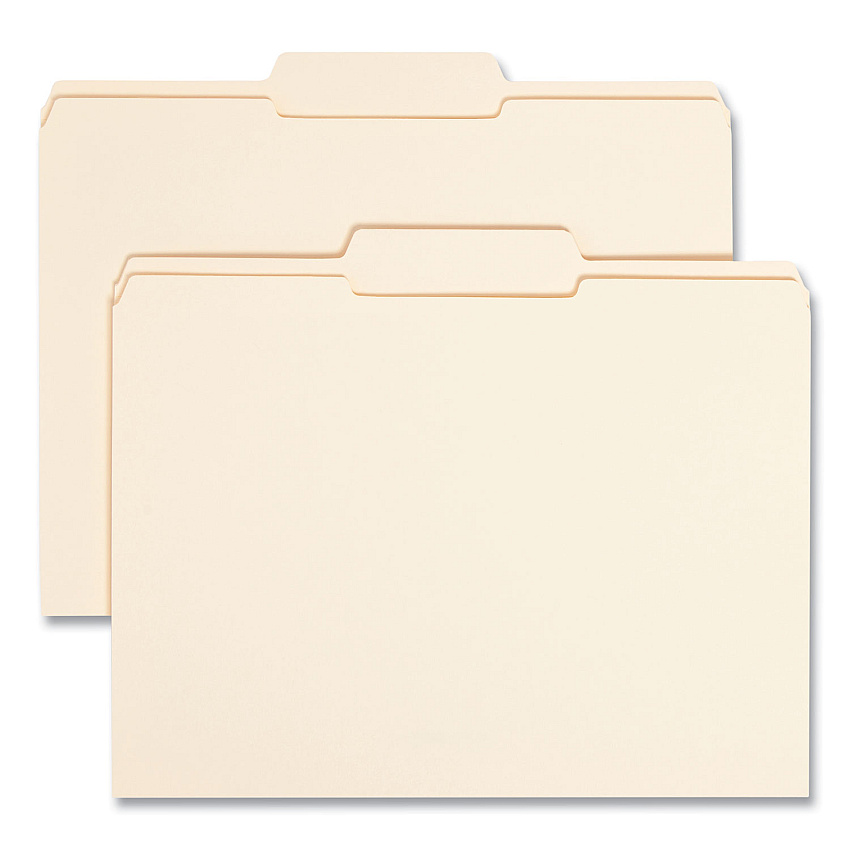 Smead Reinforced Tab Manila File Folders, 1/3-Cut Tabs: Center Position, Letter Size, 0.75" Expansion, 11-pt Manila, 100/Box (10336)