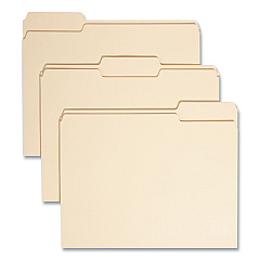 Smead 100% Recycled Manila Top Tab File Folders, 1/3-Cut Tabs: Assorted, Letter Size, 0.75" Expansion, Manila, 100/Box (10339)