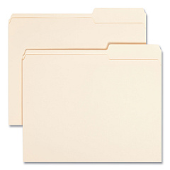 Smead Manila Guide Height Systems File Folders, 2/5-Cut Tabs: Right of Center, Letter Size, 0.75" Expansion, Manila, 100/Box (10385)