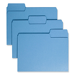 Smead SuperTab Colored File Folders, 1/3-Cut Tabs: Assorted, Letter Size, 0.75" Expansion, 11-pt Stock, Blue, 100/Box (11986)