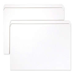 Smead Reinforced Top Tab Colored File Folders, Straight Tabs, Letter Size, 0.75" Expansion, White, 100/Box (12810)