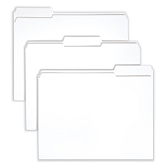 Smead Reinforced Top Tab Colored File Folders, 1/3-Cut Tabs: Assorted, Letter Size, 0.75" Expansion, White, 100/Box (12834)