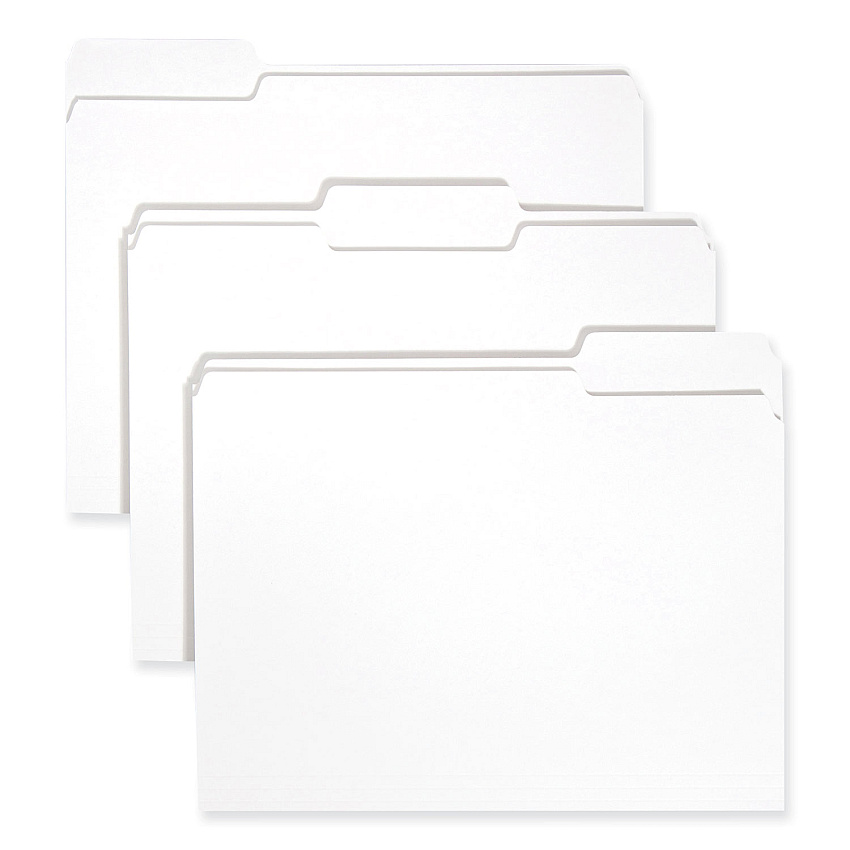 Smead Colored File Folders, 1/3-Cut Tabs: Assorted, Letter Size, 0.75" Expansion, White, 100/Box (12843)