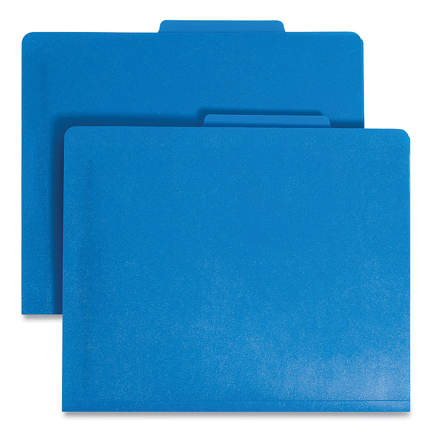Smead Six-Section Poly Classification Folders, 2 Dividers, Letter Size, Blue, 10/Box (14045)
