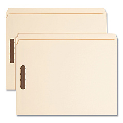 Smead Top Tab Fastener Folders, Straight Tab, 2 Fasteners, Letter Size, 11-pt Manila Exterior, 50/Box (14513)