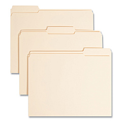 Smead Top Tab Fastener Folders, 1/3-Cut Tabs: Assorted, 1 Fastener, Letter Size, 11-pt Manila Exterior, 50/Box (14534)