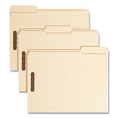 Smead Top Tab Fastener Folders, 1/3-Cut Tabs: Assorted, 2 Fasteners, Letter Size, 11-pt Manila Exterior, 50/Box (14547)