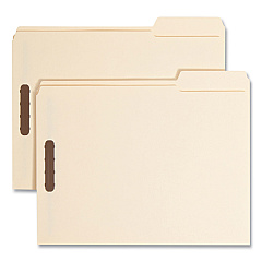 Smead Top Tab Fastener Folders, Guide-Height 2/5-Cut Tabs: Right of Center, 2 Fasteners, Letter Size, 11-pt Manila Exterior, 50/Box (14580)