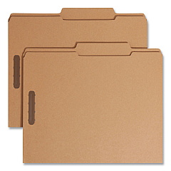 Smead Top Tab Fastener Folders, Guide-Height 2/5-Cut Tabs: Right of Center, 2 Fasteners, Letter Size, 11-pt Kraft Exterior, 50/Box (14880)