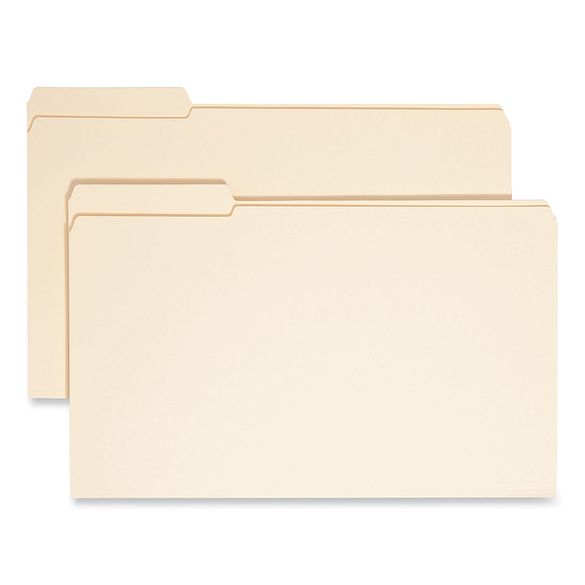 Smead Reinforced Tab Manila File Folders, 1/3-Cut Tabs: Left Position, Legal Size, 0.75" Expansion, 11-pt Manila, 100/Box (15335)
