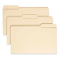 Smead 100% Recycled Manila Top Tab File Folders, 1/3-Cut Tabs: Assorted, Legal Size, 0.75" Expansion, Manila, 100/Box (15339)