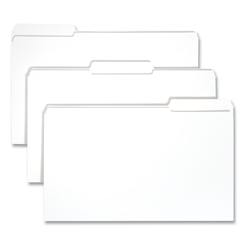 Smead Reinforced Top Tab Colored File Folders, 1/3-Cut Tabs: Assorted, Legal Size, 0.75" Expansion, White, 100/Box (17834)