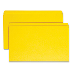 Smead Reinforced Top Tab Colored File Folders, Straight Tabs, Legal Size, 0.75" Expansion, Yellow, 100/Box (17910)
