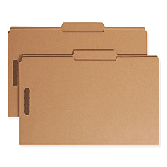 Smead Top Tab Fastener Folders, Guide-Height 2/5-Cut Tabs: Right of Center, 2 Fasteners, Legal Size, 11-pt Kraft Exterior, 50/Box (19880)