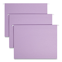 Smead Colored Hanging File Folders with 1/5 Cut Tabs, Letter Size, 1/5-Cut Tabs, Lavender, 25/Box (64064)