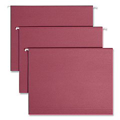 Smead Colored Hanging File Folders with 1/5 Cut Tabs, Letter Size, 1/5-Cut Tabs, Maroon, 25/Box (64073)