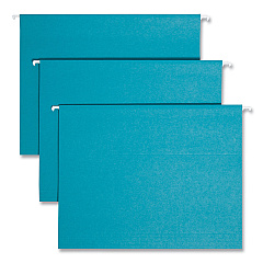 Smead Colored Hanging File Folders with 1/5 Cut Tabs, Letter Size, 1/5-Cut Tabs, Teal, 25/Box (64074)
