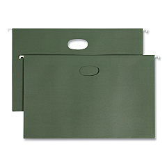 Smead Hanging Pockets with Full-Height Gusset, 1 Section, 1.75" Capacity, Legal Size, Standard Green, 25/Box (64318)