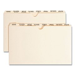 Smead Pressboard Mortgage Folder Dividers, Pre-Printed, Legal Size, Manila, 8/Set, 12 Sets/Box (78278)