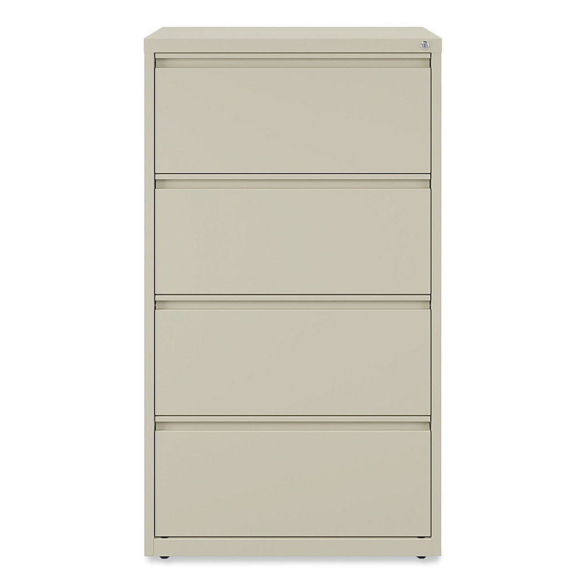 Alera Lateral File, 4 Legal/Letter-Size File Drawers, Putty, 30" x 18" x 52.5" (ALEHLF3054PY)