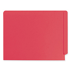 Smead Heavyweight Colored End Tab Fastener Folders, 2 Fasteners, Letter Size, Red Exterior, 50/Box (25740)