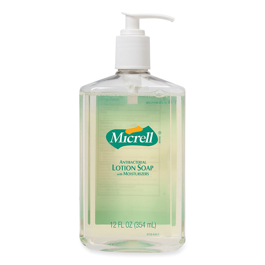 MICRELL Antibacterial Lotion Soap, Light Scent, 12 oz Pump Bottle (9759)