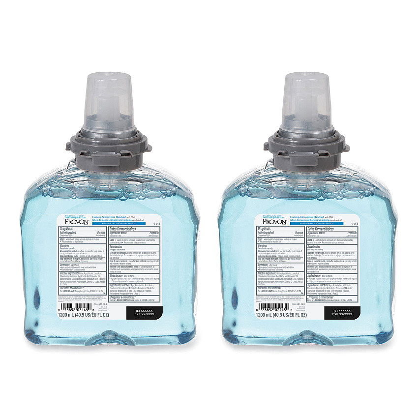 PROVON Foaming Antimicrobial Handwash with PCMX, For TFX Dispenser, Floral, 1,200 mL Refill, 2/Carton (534402CT)