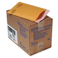Sealed Air Jiffylite Self-Seal Bubble Mailer, #00, Barrier Bubble Lining, Self-Adhesive Closure, 5 x 10, Golden Brown Kraft, 25/Carton (10184)