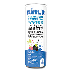 Bubbl'r Antioxidant Sparkling Water, Triple Berry Breez'r, 12 oz Can, 12 Cans/Carton (WIC00028)
