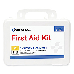First Aid Only ANSI 2021 First Aid Kit for 25 People, 94 Pieces, Plastic Case (91324)