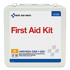 First Aid Only ANSI 2021 Type III First Aid Kit for 50 People, 184 Pieces, Metal Case (91328)