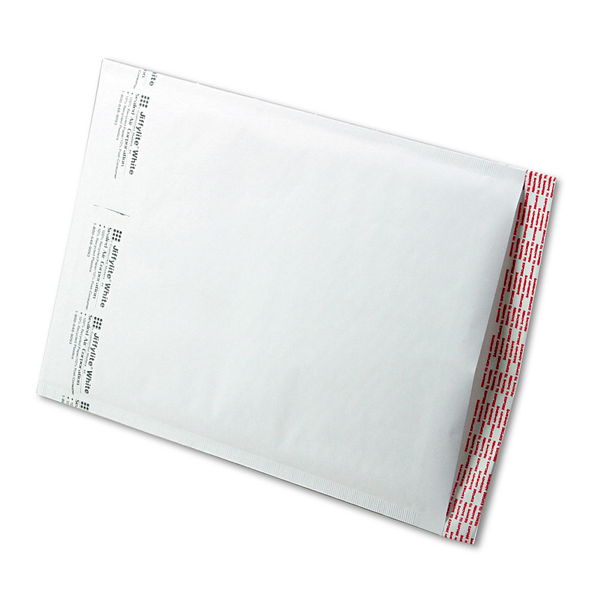 Sealed Air Jiffylite Self-Seal Bubble Mailer, #4, Barrier Bubble Lining, Self-Adhesive Closure, 9.5 x 14.5, White, 100/Carton (39260)