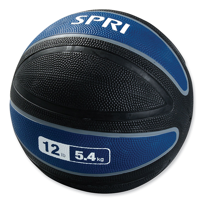 SPRI Xerball Medicine Ball, 12 lbs, Navy/Black (558472)