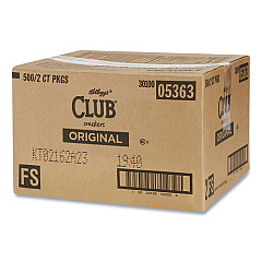 Kellogg's Club Original Crackers, 0.25 oz Individually Wrapped, 2/Pack, 500 Packs/Carton (033451)