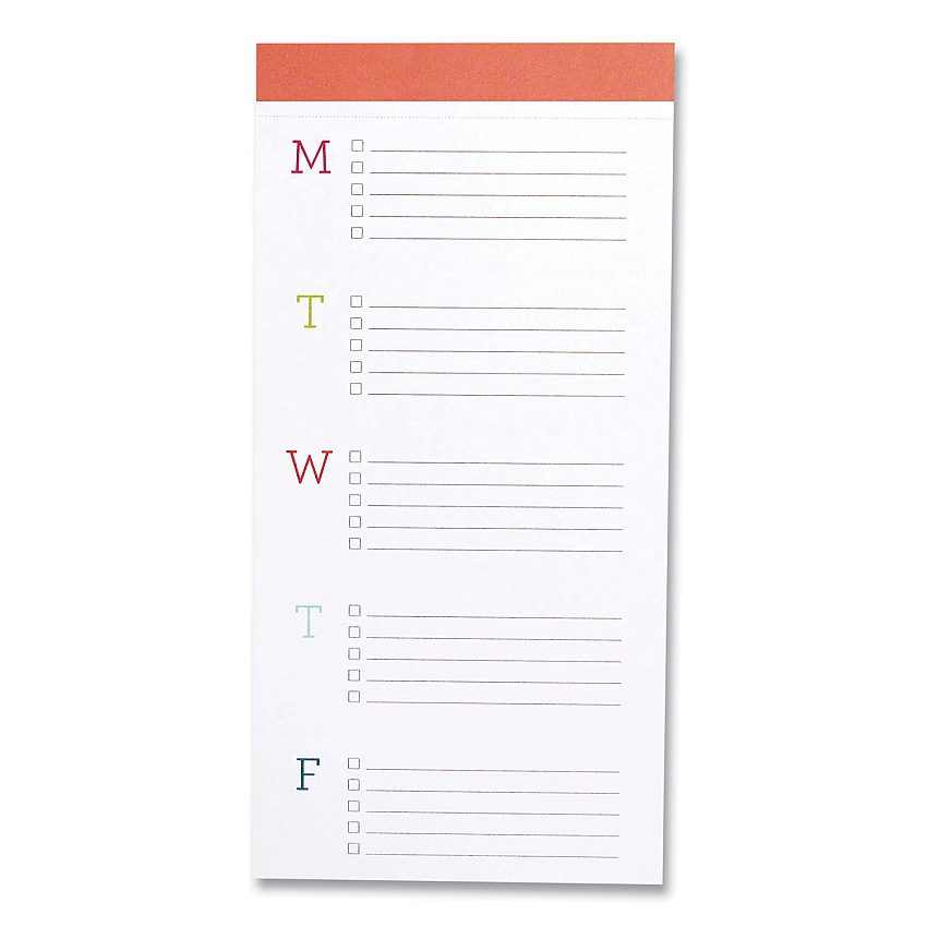 Lake + Loft The Big Ta-Do Notepad, List-Management Format, Papaya Headband, 52 White/Multicolor 7 x 14 Sheets (BTD001)