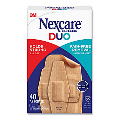 Nexcare DUO Bandages, Plastic, Assorted Sizes, 40/Pack (DSA40)